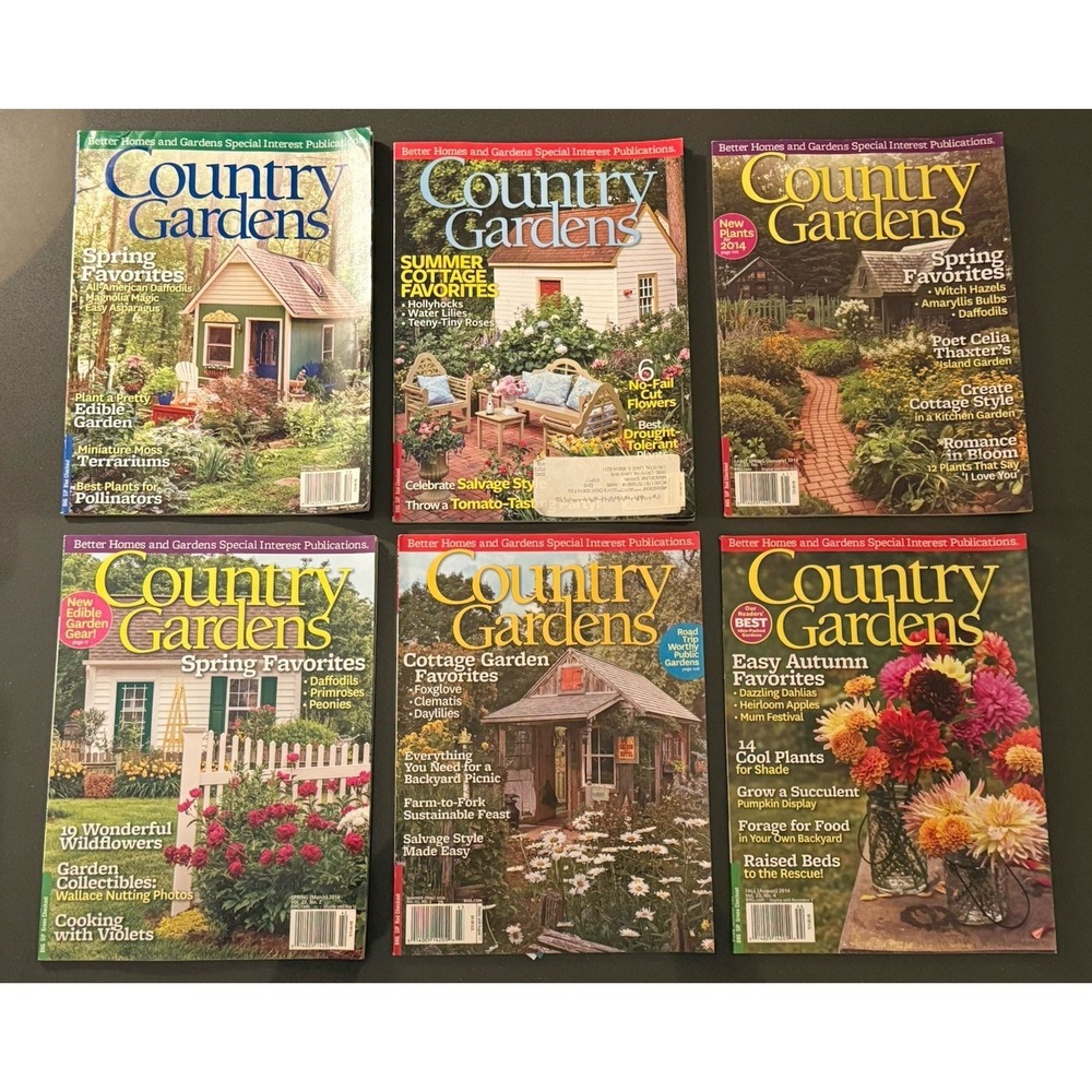 Lot of 6 COUNTRY GARDENS Magazines 2014 & 2015 From Smoke Free Home GUC